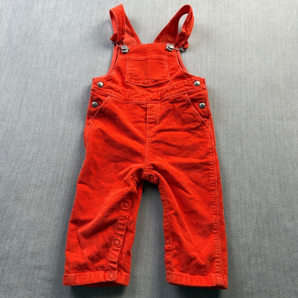 Petit Bateau Baby Orange Corduroy Overalls Dungarees 6m 67cm French Design